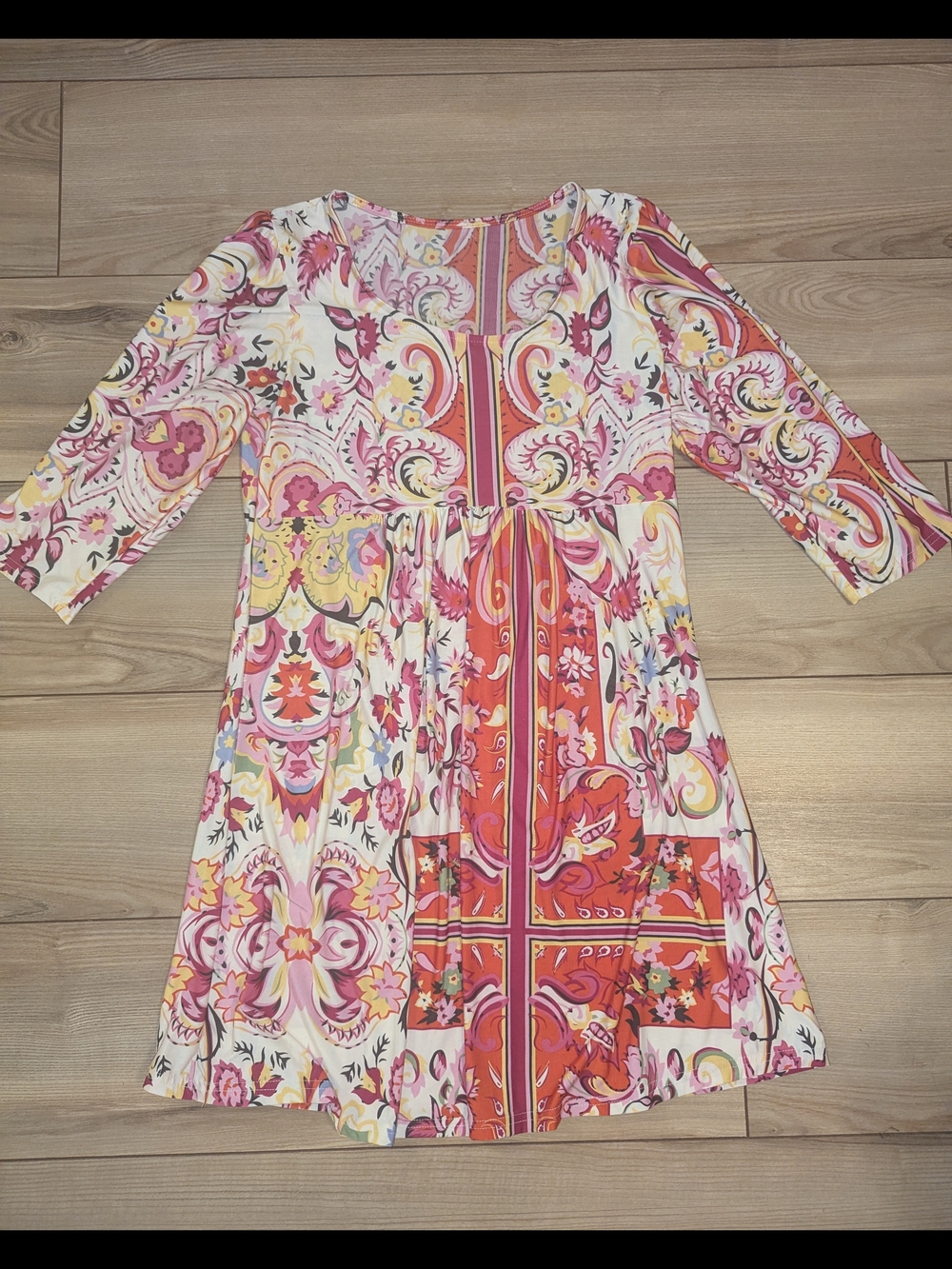 Women's Pink & Red Floral Print Long-Sleeve Dress💓